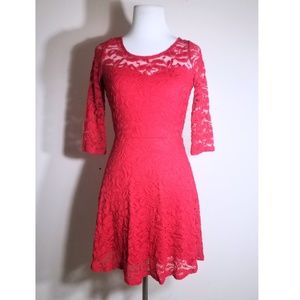 NWT Material Girl Red Lace Dress